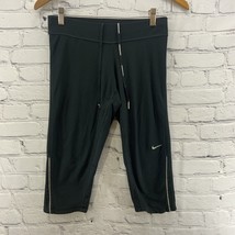 Nike Running Dri-fit Womens Sz S Black Capri Leggings Athletic Pants - £12.45 GBP