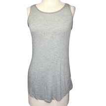 Gray Silver Metal Embellished Neckline Tank Top Size XS  - £19.46 GBP