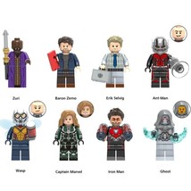 8pcs Ant-Man And Wasp Ghost Captain Marvel Iron Man Zuri Baron Zemo Minifigures - £13.54 GBP