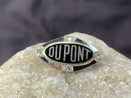 18K White Gold Dupont Employee Lapel Pin Clear Gems 3.12g Jewelry Advert... - £200.28 GBP