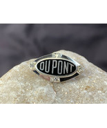 18K White Gold Dupont Employee Lapel Pin Clear Gems 3.12g Jewelry Advert... - £200.28 GBP