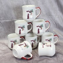 Pfaltzgraff Snow Bear Mugs Lot of 8 Christmas Bear Xmas - $45.07