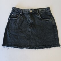 Cotton: On Every Day Denim Skirt Youth Women’s Size 4 Black Distressed (28×15) image 15