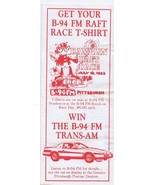 1983 B94 FM Pittsburgh / Pontiac Trans Am VINTAGE Promotional Brochure - £11.68 GBP