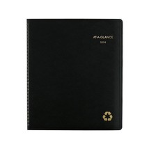 2024 AT-A-GLANCE Recycled 9&quot; x 11&quot; Monthly Planner Black (70-260G-05-24) - £36.76 GBP
