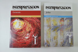 LOT OF 2 Interpretation: A Bible Commentary For Teaching ~ Genesis &amp; Joh... - £15.69 GBP