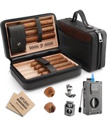 LIHTUN Cigar Humidor, Leather Cedar Wood Travel Cigar Case and Multifunc... - €58,13 EUR