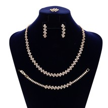 Jewelry Set HADIYANA Trendy Elegant Got Engaged Women Bridal Wedding Party Neckl - £42.38 GBP