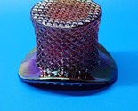 Vintage Westmoreland Iridescent Amethyst Carnival Glass Top Hat Toothpic... - £19.55 GBP
