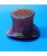 Vintage Westmoreland Iridescent Amethyst Carnival Glass Top Hat Toothpic... - £19.32 GBP