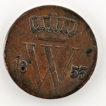1853 Néerlandais 1/2 Cents Cuivre Pièce de Monnaie En Très Fin État Km #90 - $626.44 MXN