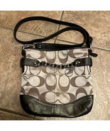 Coach Signature Bag Convertible Shoulder Crossbody Purse Silver Hardware - $28.71