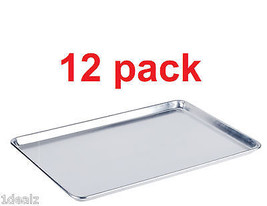 Baking Sheet Pans 18" x 26" Full Size Aluminum Bun Pan Set of 12 Wire in Rim - $142.32