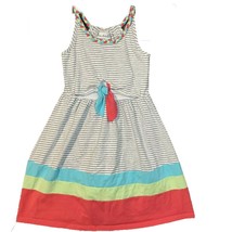 Jona Michelle Girls Sleeveless Bow Tie Striped Sundress, Multi Color, 5 - £8.65 GBP