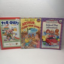 Lot 3 Kids Books Pig Out Picture Arthur Clean Room Raggedy Ann Andy School Day - £23.97 GBP