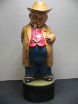 Vintage Alberta&#39;s Hand Painted Ceramic Well Dressed Gentleman Decanter 12&quot; Tall - £22.53 GBP