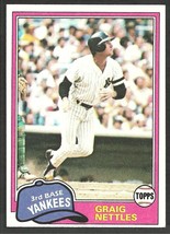 New York Yankees Graig Nettles 1981 Topps Baseball Card # 365 ex mt - £0.39 GBP