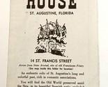 1950s Saint Augustine Florida FL Oldest House Advertising Travel Map Bro... - $9.76