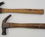*J3) Vintage Mixed Lot of 2 Claw Hammers Wooden Handle Standard - $19.79