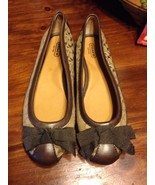 AUTHENTIC Coach Saundra Brown Leather Sig C Ballet Flats Size 10 EXCELLENT  - $102.90 CAD