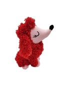 Kellytoy Plush Red Pink French Poodle Puppy Dog 12” Tall  Curly Fur - $14.92