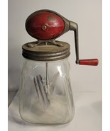 Antique Butter Churn No. 4 Red Football Metal Paddles with Curved Glass - $135.00