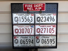 Mounted Fire Dept. Bel Air Maryland Retired Automobile Liscense Plates L... - £159.83 GBP