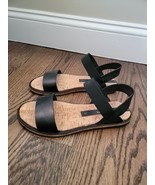 Matt Bernson Women&#39;s Fritz Sandals Black Leather and Cork, Sz 7 - $53.91 CAD