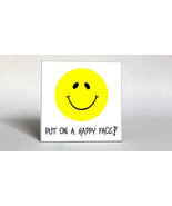 Happy, Inspiration Quote, Smiley Face Magnet - $3.95