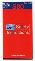 American Airlines S80 Safety Card 06/03 - $17.82