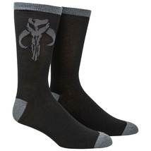 Star Wars The Mandalorian Mythosaur Sigil Crew Socks Grey - £11.18 GBP