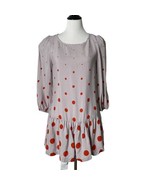 Meadow Rue Womens Red Polka Dot Short Dress Drop Waist 3/4 Sleeves Size 4 - £21.80 GBP