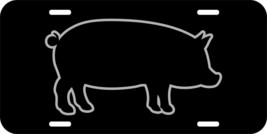 Pig Pork Hog Farmer Assorted Colors Black Aluminum Metal License Plate 11 - £7.18 GBP