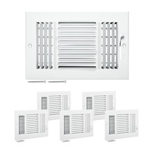 Floor Registers 3-Way 6 x 10 Inch Iron Floor Vents for HVAC Grilles 6-Pack White - $2,008.31 MXN