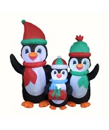 5 Foot Tall Christmas Inflatable Penguins Family Blowup Lights Yard Deco... - $83.26 CAD