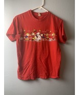 VTG Peanuts Charlie Brown Christmas Gildan Mens T-Shirt Size L Red Short... - £7.82 GBP