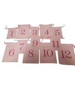 12x Pink Drawstring Bags Pouches Numered 1 - 10 1 - 12 Mystery Game Adve... - $17.11 CAD