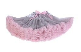 Beautifulfashionlife Girls Tulle pettiskirt Tutu Skirts Grey pink,Small - $24.74