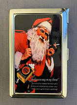 Lucky Strike Santa Vintage Image Cigarette Case Built in Lighter Metal W... - $19.75