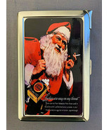 Lucky Strike Santa Vintage Image Cigarette Case Built in Lighter Metal W... - £15.86 GBP