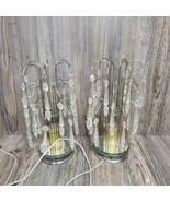 2 Vintage Hollywood Regency Waterfall Prism Lamps, Boudoir Lights - $135.00