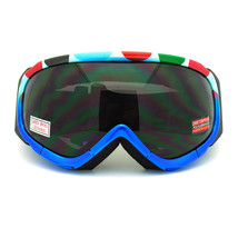 Ski Snowboard Goggles Blue Colorful Polka Dot Anti Fog Foam Padding - £14.15 GBP