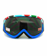 Ski Snowboard Goggles Blue Colorful Polka Dot Anti Fog Foam Padding - £14.34 GBP