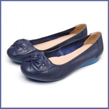 Casual Genuine Leather Ballerina Style Slip On Flat Sole Shoes In Six Colors