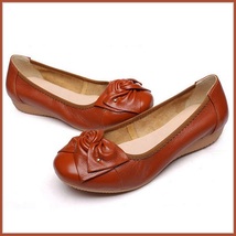 Casual Genuine Leather Ballerina Style Slip On Flat Sole Shoes In Six Colors image 2
