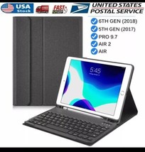 For iPad 5th/6th Gen 9.7&quot;/Air 2/Air 1 Bluetooth Keyboard Case with Penci... - £11.53 GBP