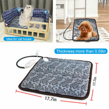 Pet Heating Pad Cat Dog Heated Bed Waterproof Mat Electric Chew Resis Steel Cord - £28.46 GBP