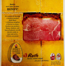1963 Rath Honey Glazed Ham Advertisement Black Hawk Meats Food Vintage D... - $587.09 MXN