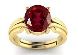 6.00 Ratti / 5.25 Carat Natural Ruby Gemstone Astrological Purpose Ring Gold Pla - £37.82 GBP