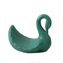 Vintage Swan Hand Towel Wash Cloth Holder Soap Bathroom Décor Teal Green Ceramic - £11.83 GBP